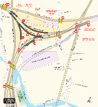 Modern-day map showing the changes to the railways in connection with CTRL and Thameslink 2000