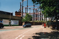 Modern-day view of the junction of Goods Way and Battle Bridge Road