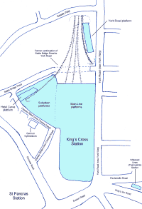 Sketch map of King�s Cross Station